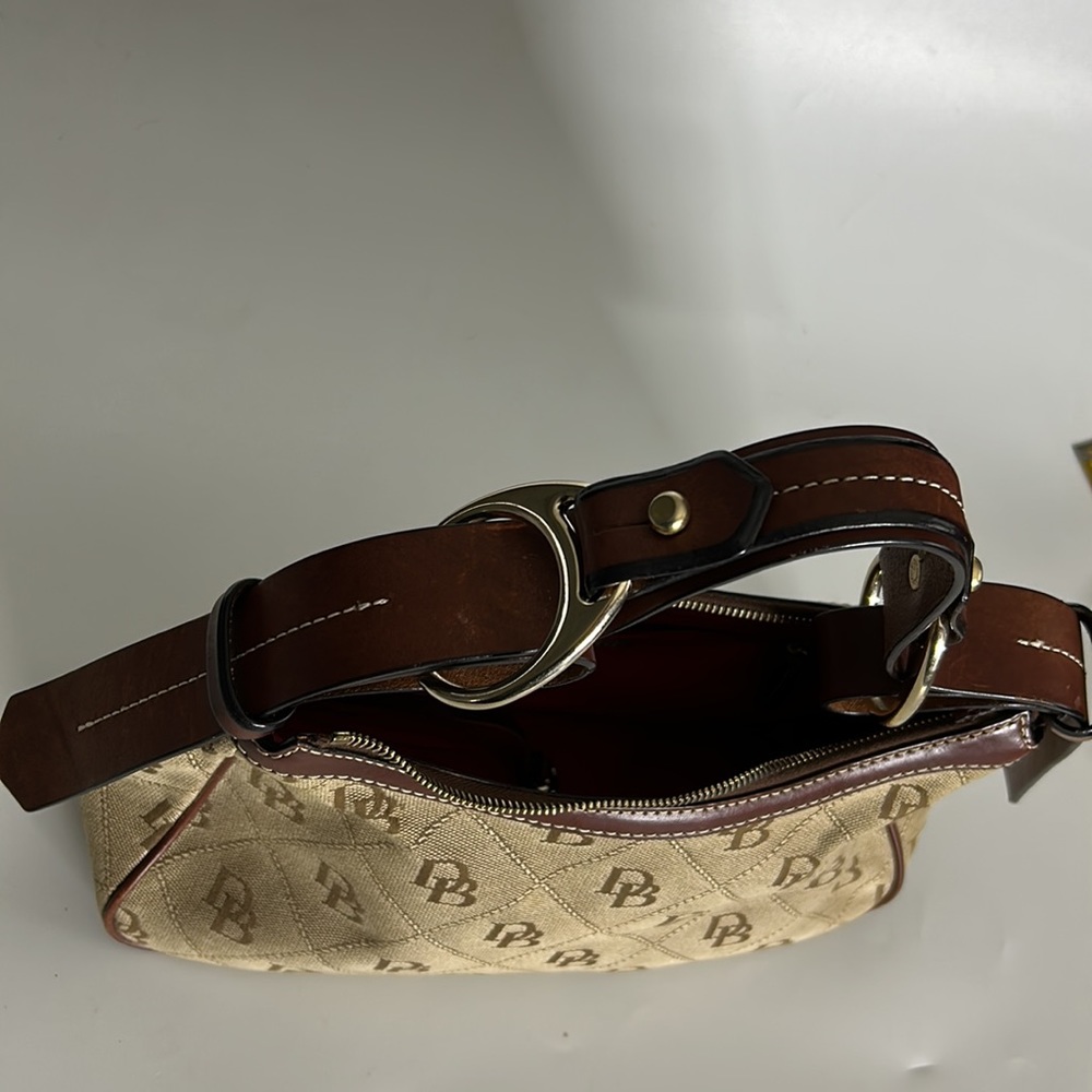 Dooney & Bourke  Monogram Satchel Signature Brown Leather/Canvas Shoulder Bag - Picture 13 of 16